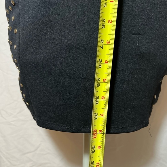 Forever 21 Body-con Black Dress with Gold Studs on Side - Large - Picture 3 of 6